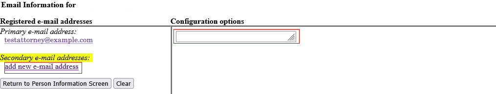 Updating secondary email addresses section